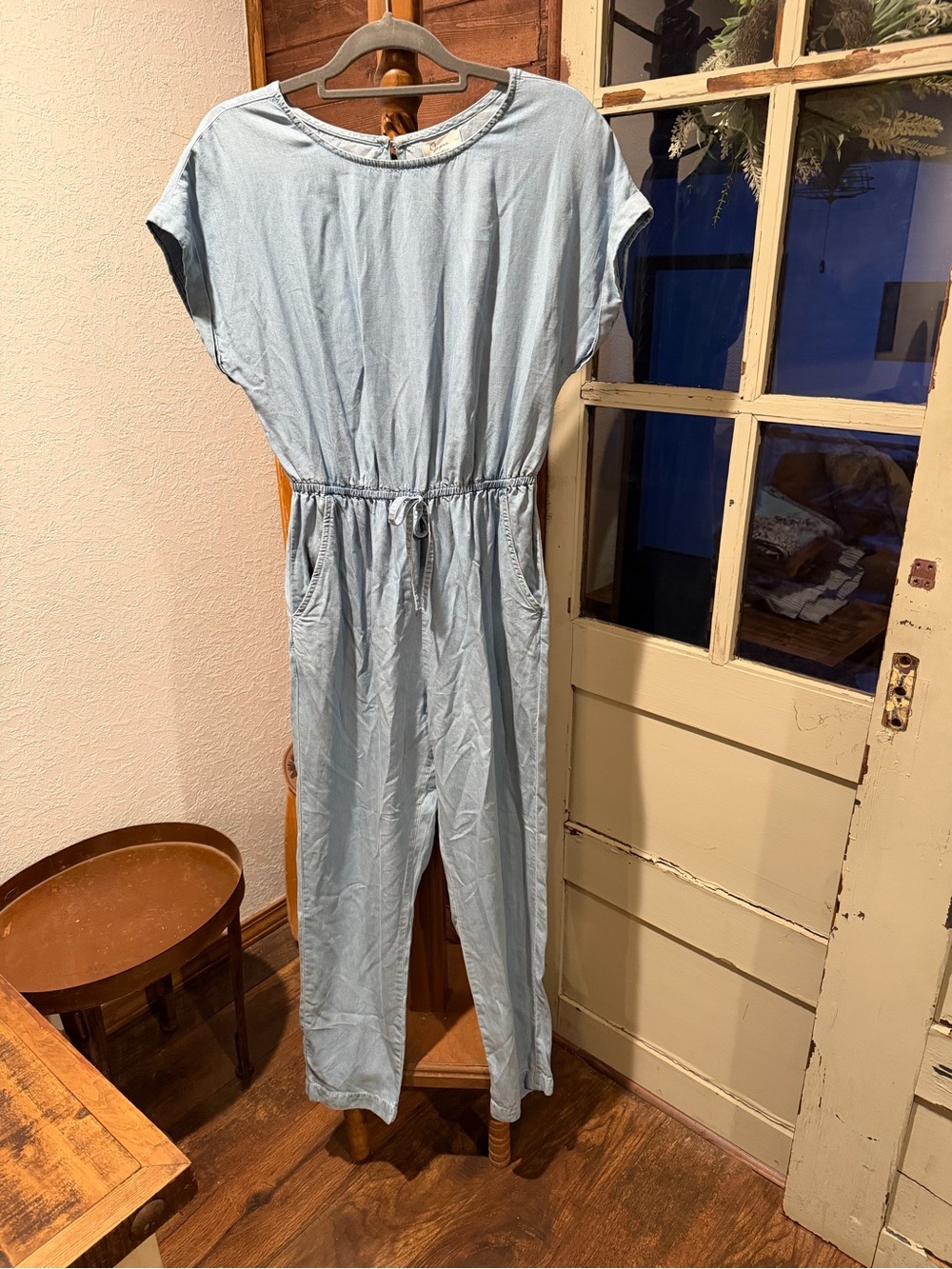 Jessica Simpson Light Blue Casual Drawstring Jumpsuit